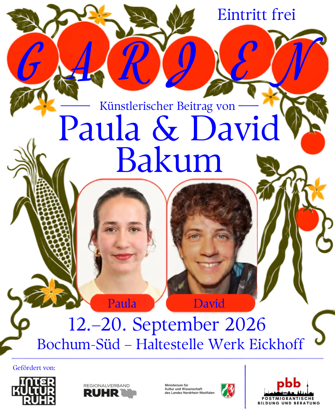 Ankündigung Paula und David Bakum, Blatt 1