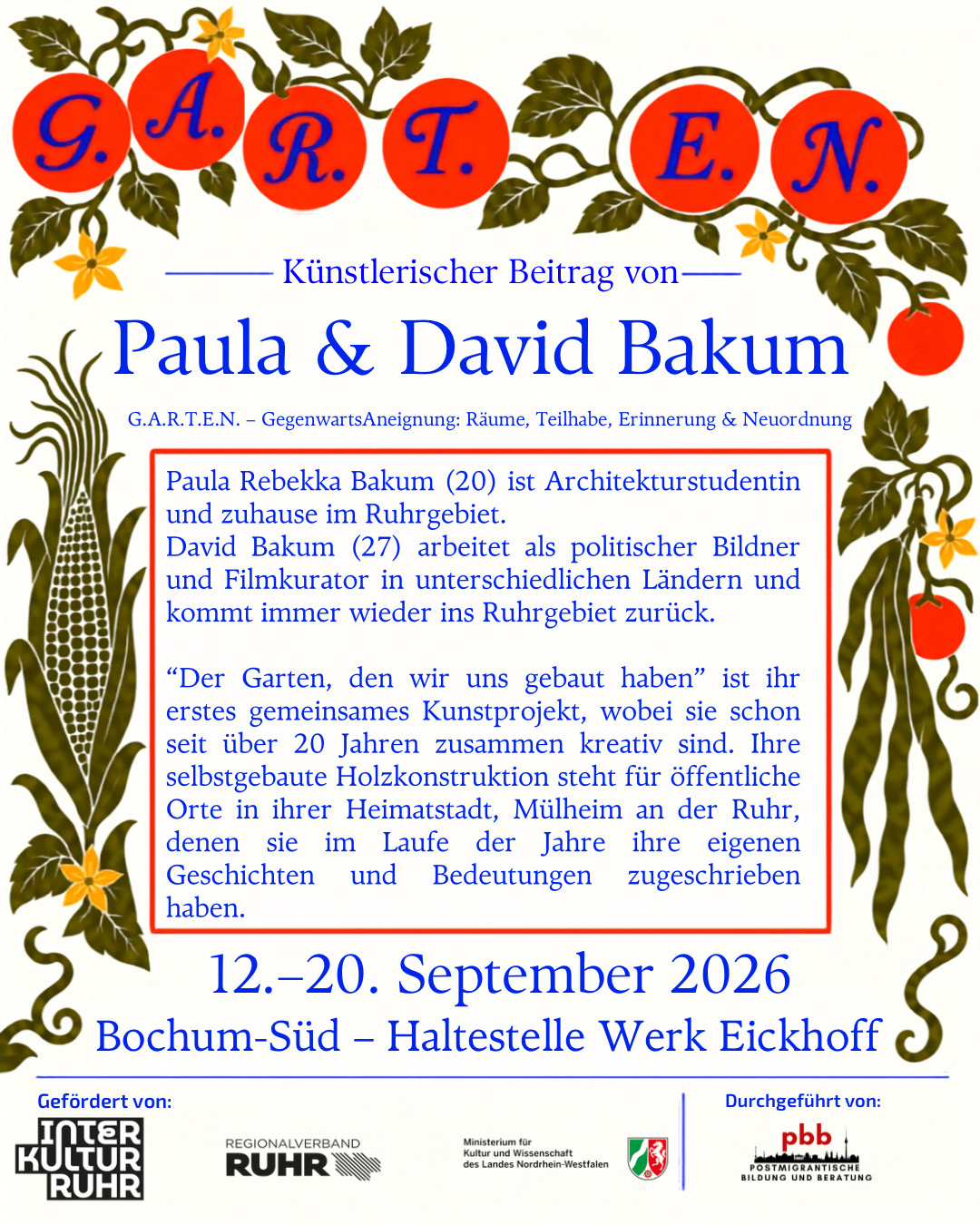 Ankündigung Paula und David Bakum, Blatt 2